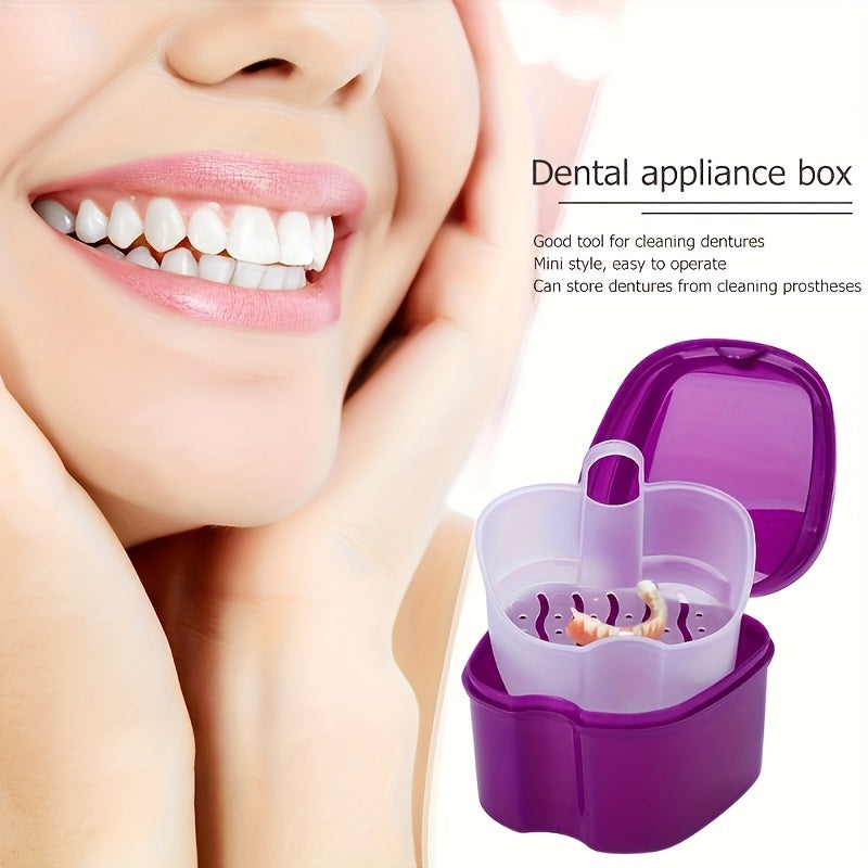 Denture Care Kit with Plastic Case, Built-in Brush and Filter