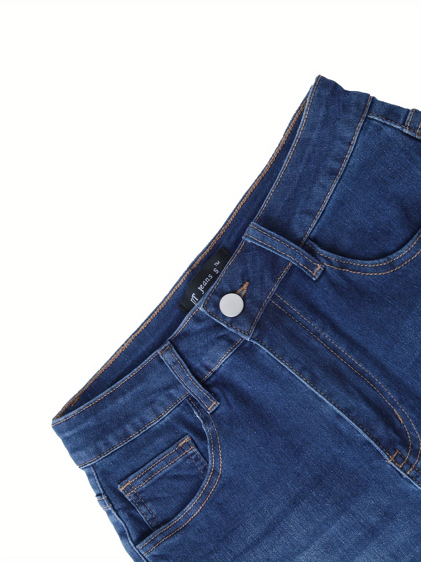 Women's Plus Size Denim Shorts Roll Up Hem Pockets Solid Wash