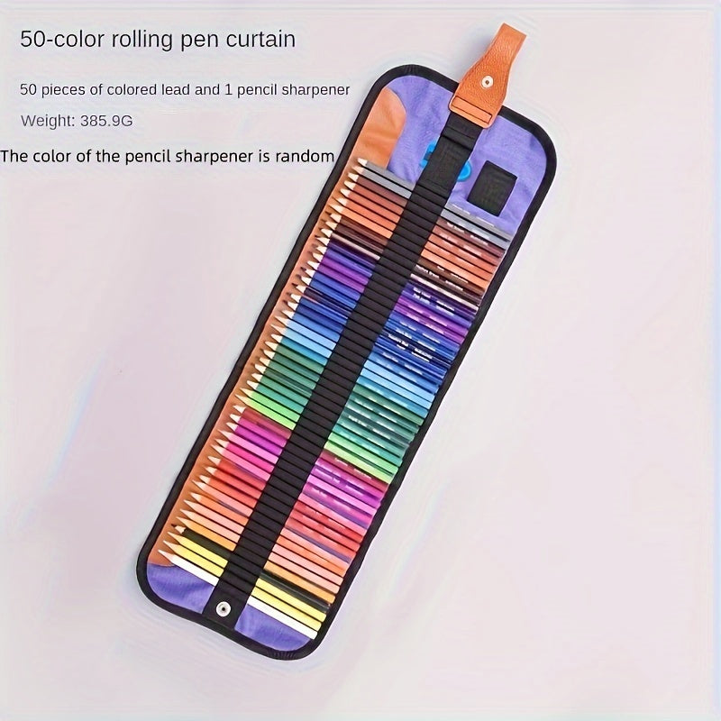 Набор из 120 цветных карандашей на масляной основе с переносным кейсом для художественных принадлежностей