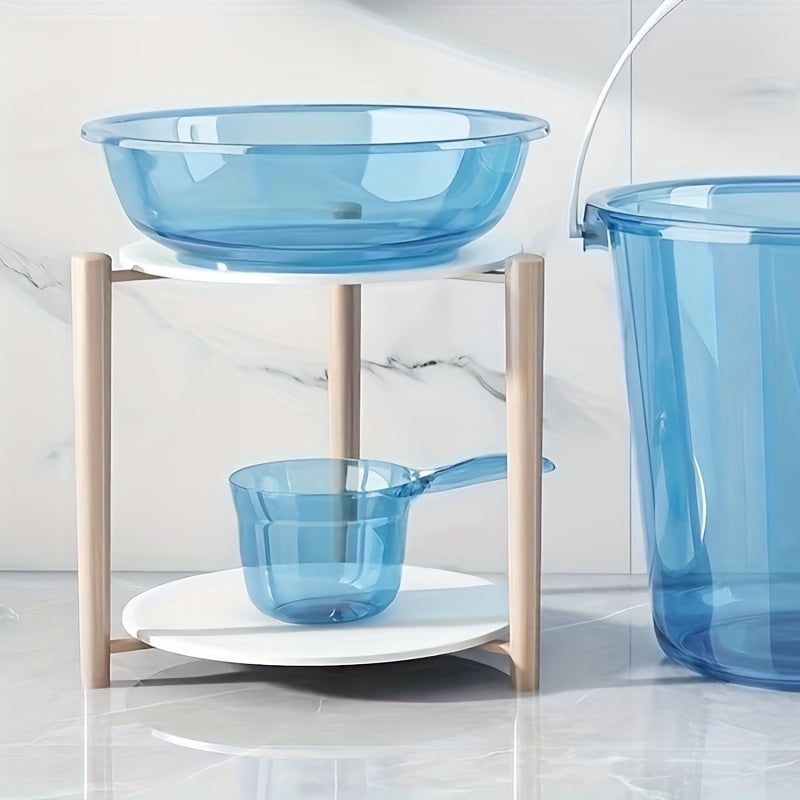 Clear Plastic Wash Basin Large Bathroom Utility Electricity-Free