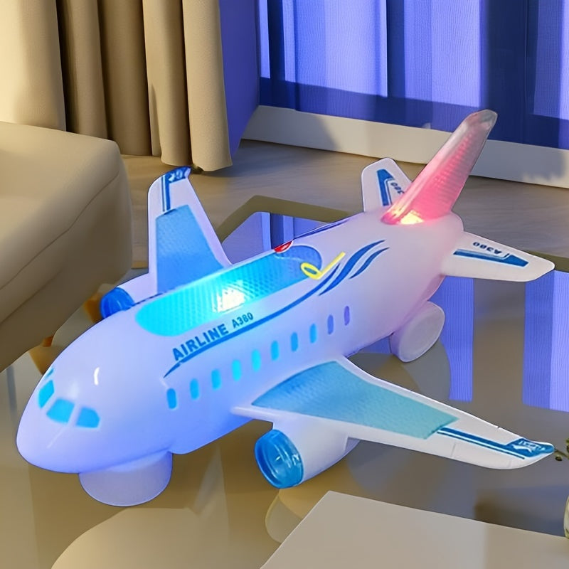 Toy Airplane for Kids 3-6 with LED Lights and Music Educational Toy Gift