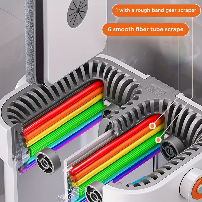 Mop and Bucket Set with Manual Mop, Stainless Steel Handle, 40cm Plastic Head