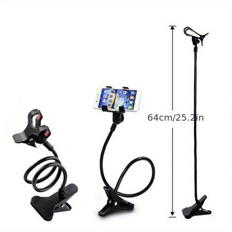 Adjustable Gooseneck Phone Holder with Claw Clip 360° Swivel Desk Wall Mount