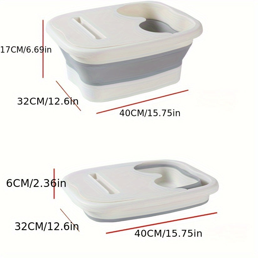 Портативная складная массажная ванночка для ног с крышкой, глубокое погружение, ручной массажный бассейн