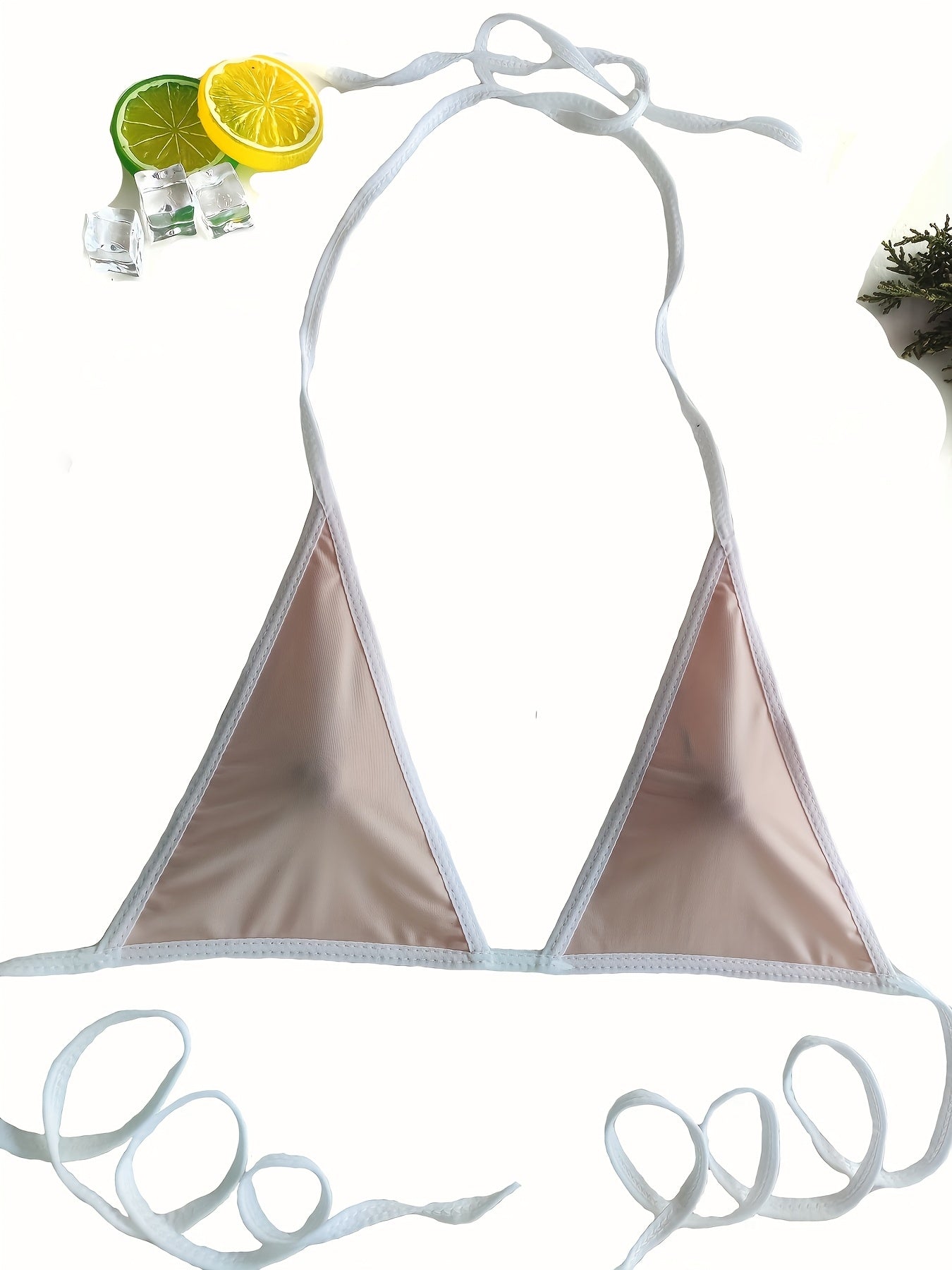 Beige Adjustable Triangle Lingerie Set for Women Soft Polyester Casual Sizes S XL