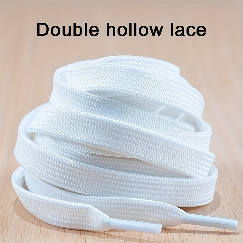 Unisex Polyester Flat Shoelaces 120cm Durable Sports Laces