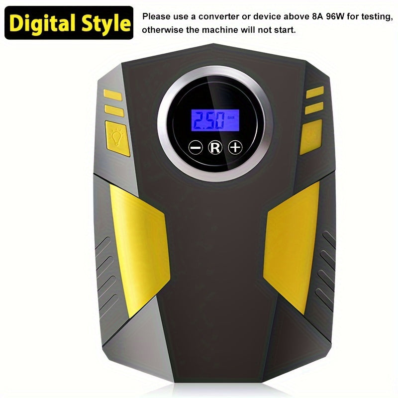 Portable 12V Car Tire Inflator with Digital Display and Multi-Function