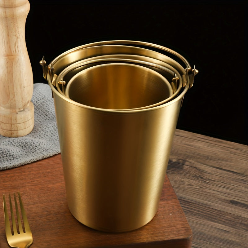 Stainless Steel Ice Bucket with Lid for Chilled Beverages and Snacks