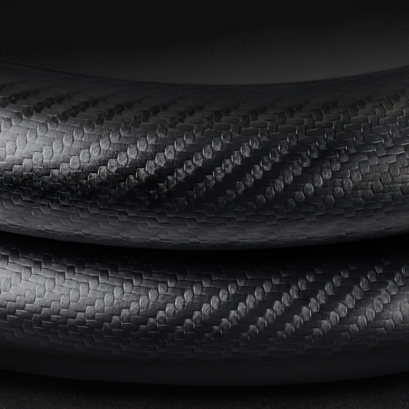 Velvet Carbon Fiber Texture Steering Wheel Cover 15-Inch Non-Slip Sport