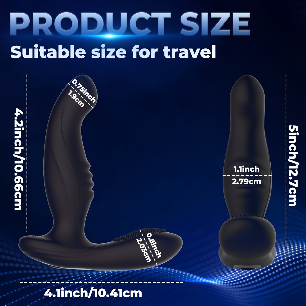 Men Silicone Finger-like Prostate Massager with Remote Control and USB Rechargeable