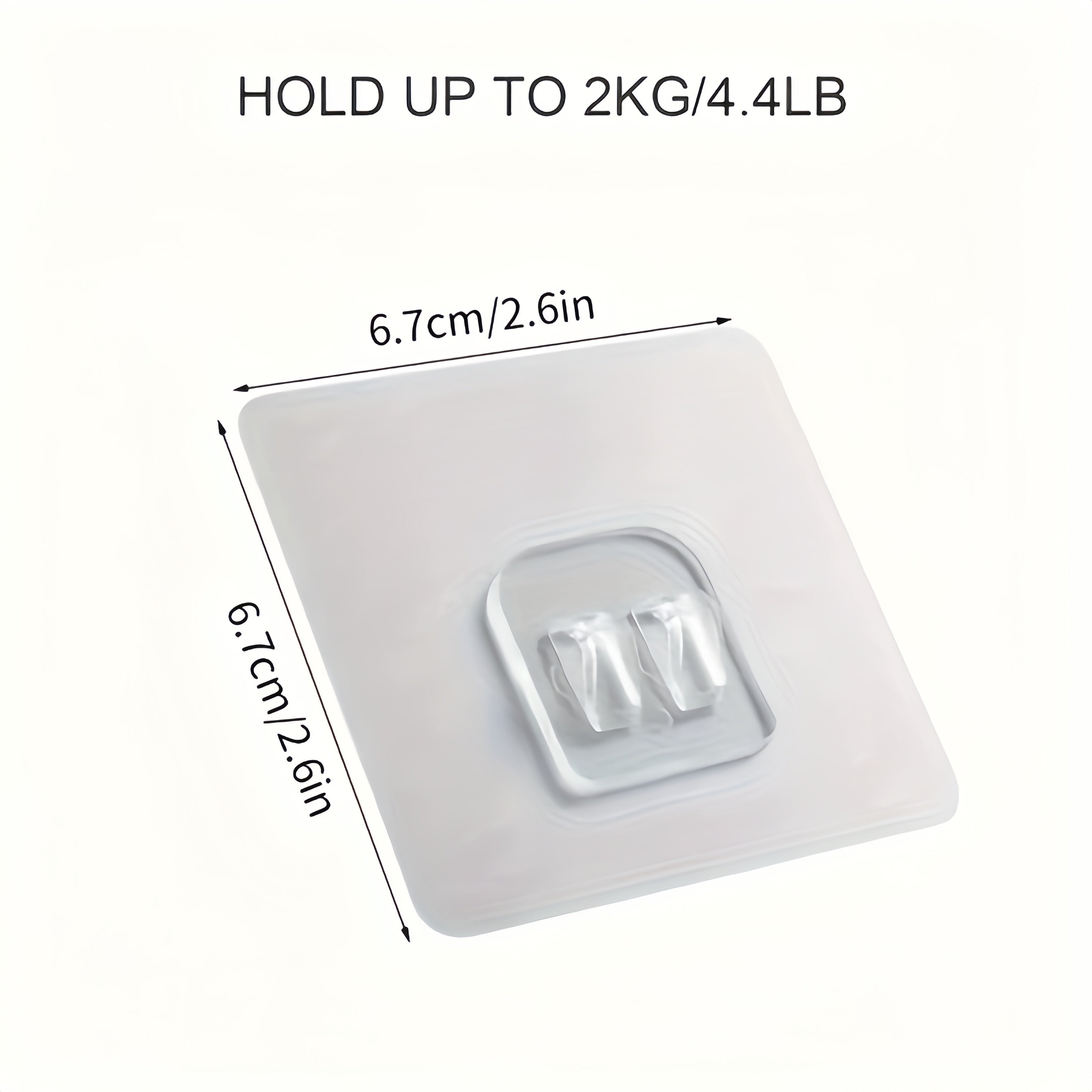 Gancho de pared transparente autoadhesivo para baño, cocina y uso doméstico