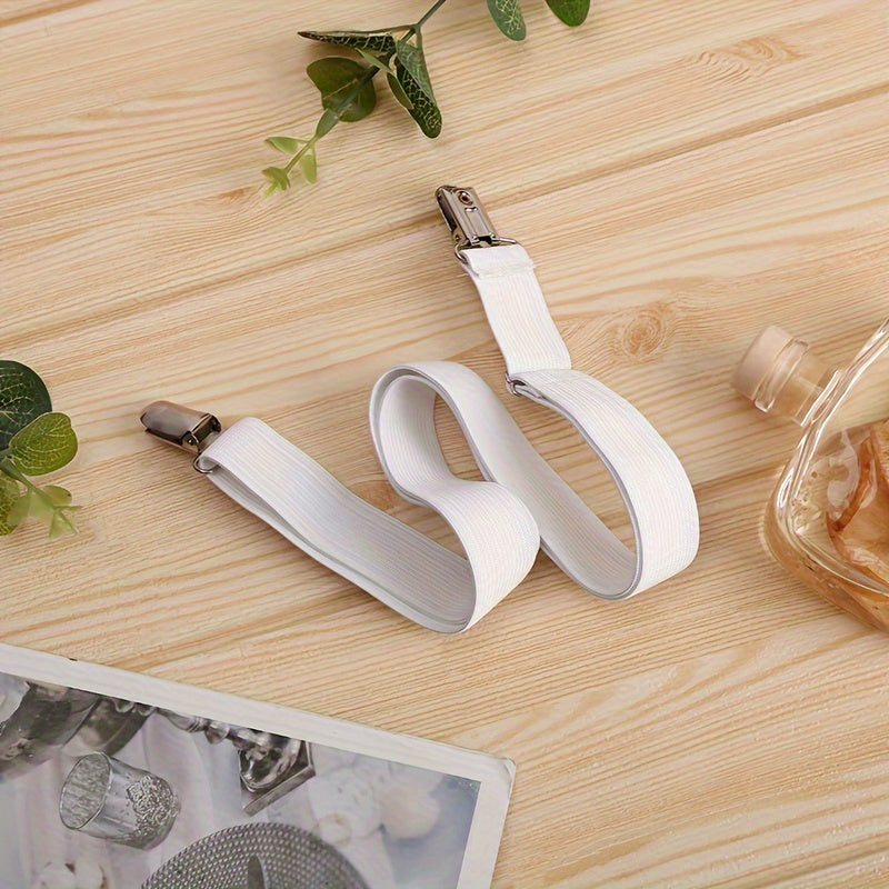 White Adjustable Bed Sheet Clips Set of 4 Non-Slip Sofa Bedding Grippers