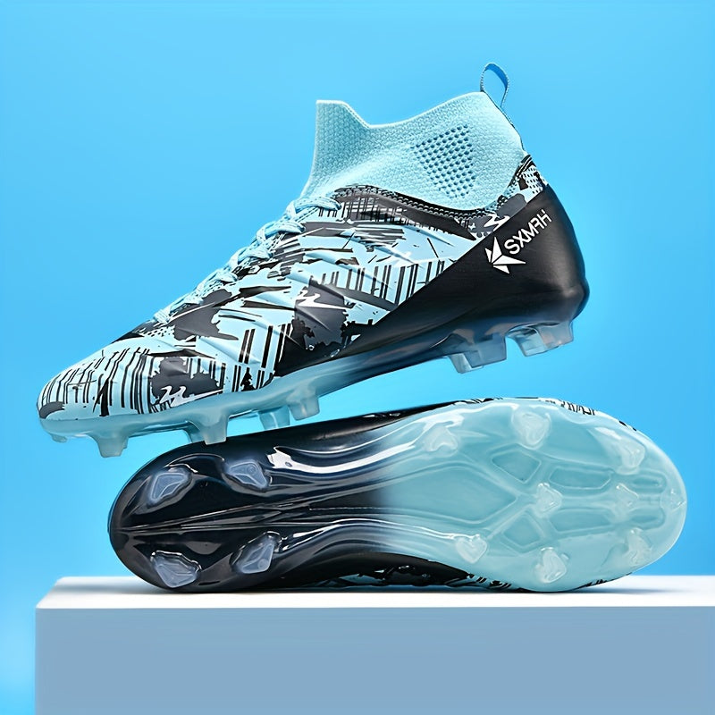 Men's Soccer Cleats Breathable Non-Slip Lace-Up Training and Competition Shoes