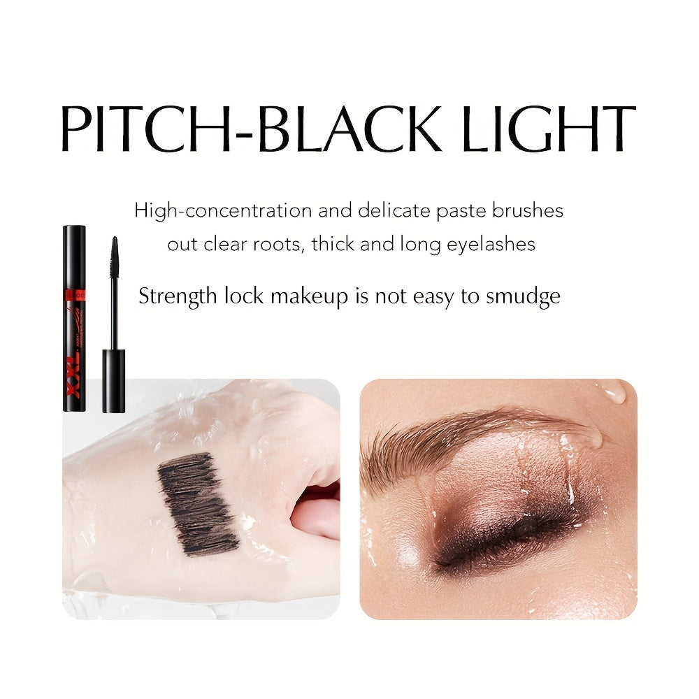 Waterproof Black Mascara with Volumizing Lengthening and Curling Formula Containing Plant Squalane