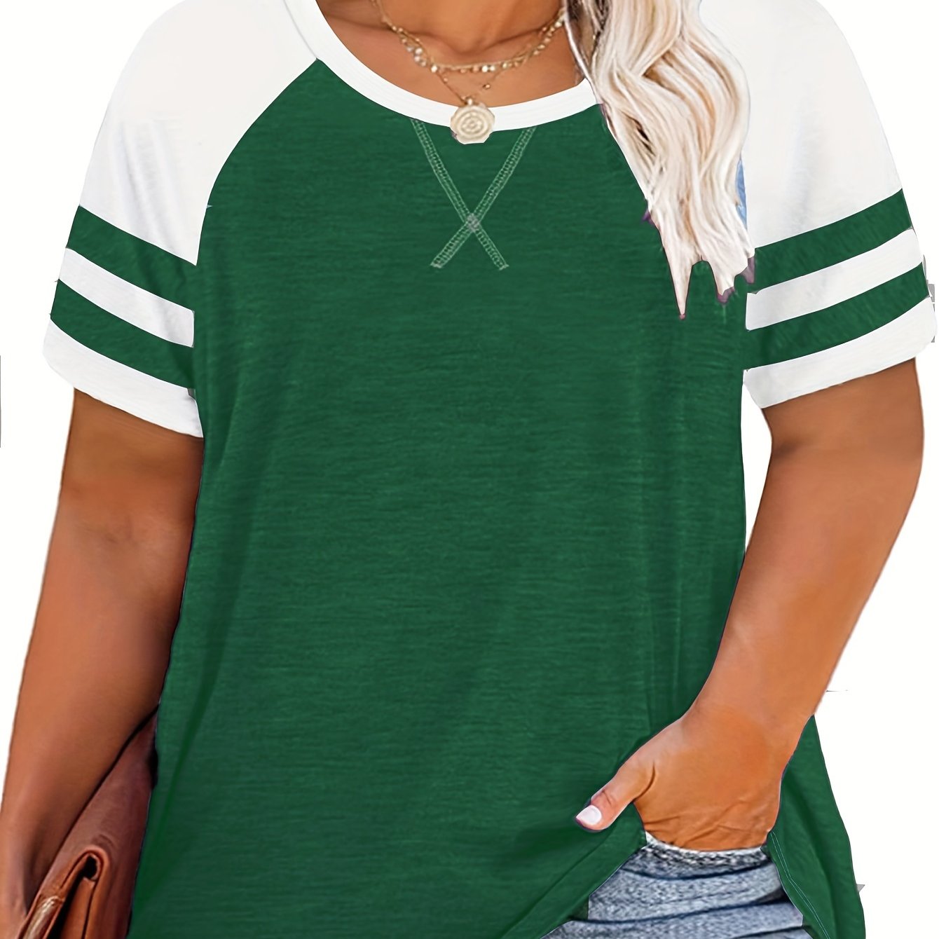 Plus-Size Women Casual Summer Sleeveless Top Light Pink White Stripes