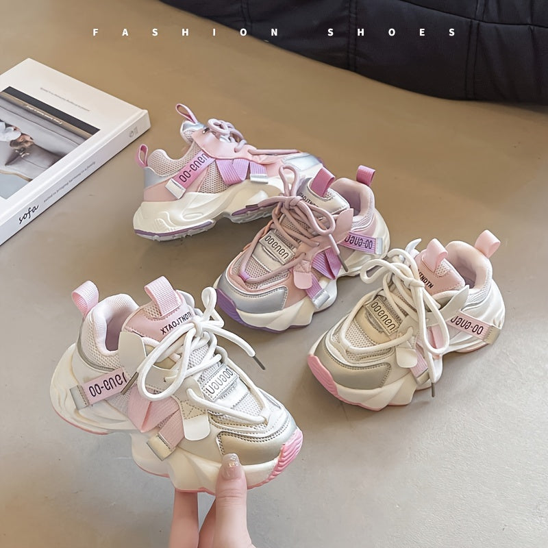 Kids' Breathable Low Top Sneakers for Girls Sport Casual Hiking Rubber Sole