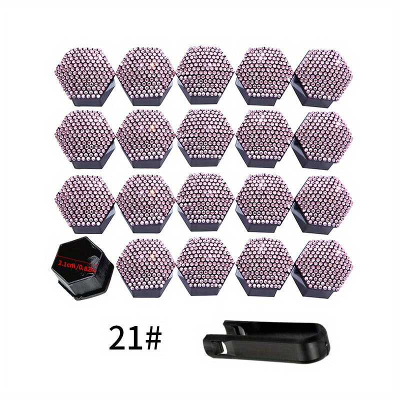 Pack of 20 Car Tire Screw Cap Hub Decoration Dust Cover 17mm 19mm 21mm