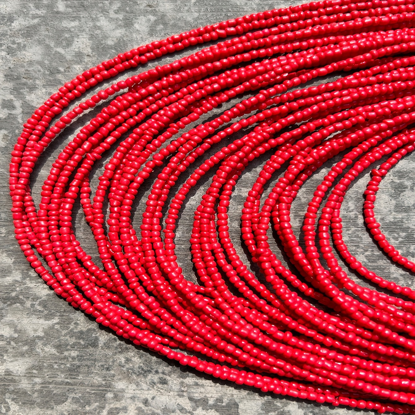 Boho Red Rice Bead Multilayer Necklace for Women