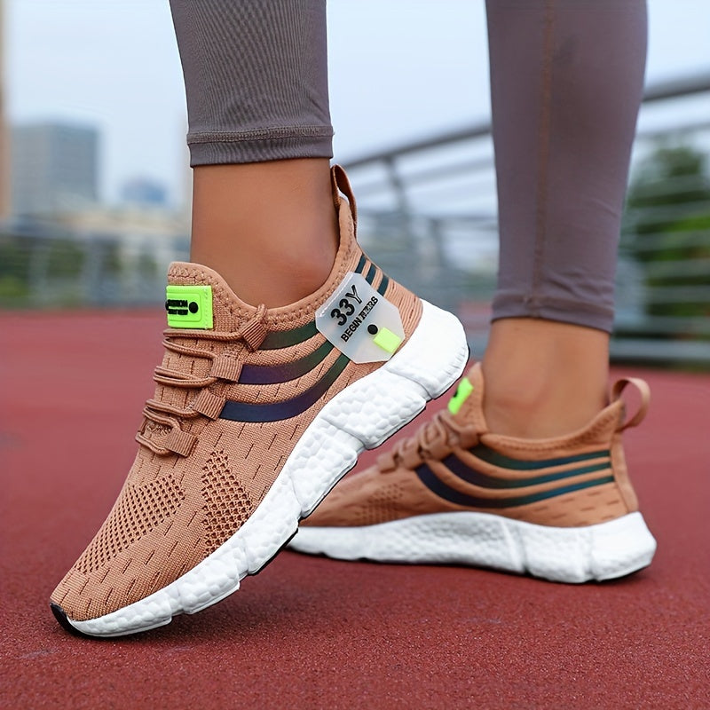 Ayollar uchun nafas oladigan knit platform sport poyafzallari, kundalik, bog‘lamli, sport kiyimlari, katta o‘lcham