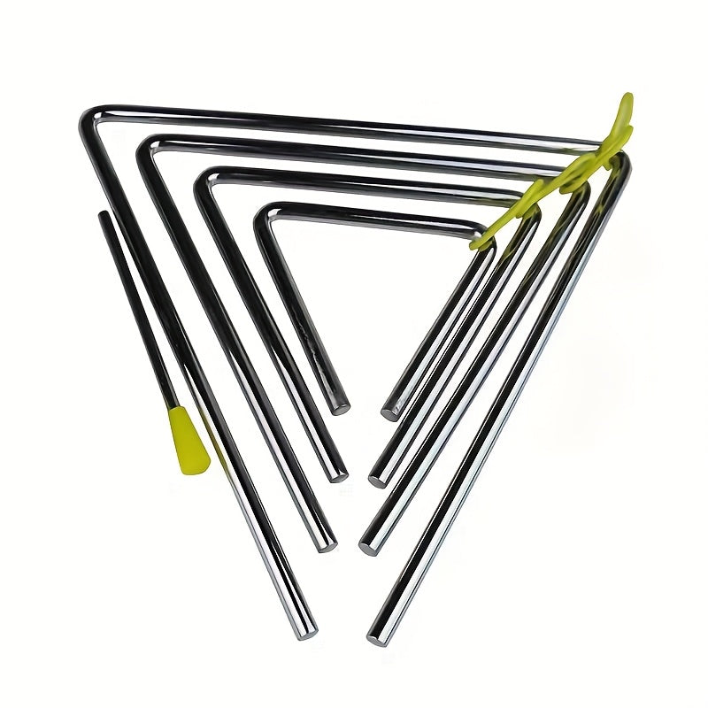 Stainless Steel Triangle Bell for Teaching Music Yellow 1 Piece