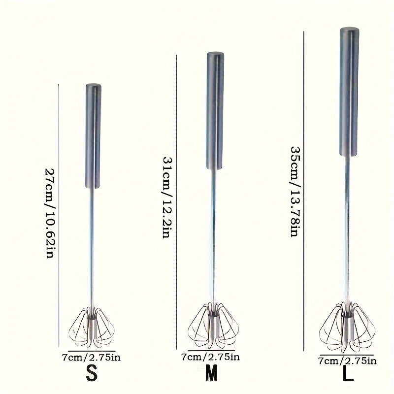 Batidora de mano 3 en 1 de acero inoxidable, varilla, batidor, espumador, herramienta de cocina