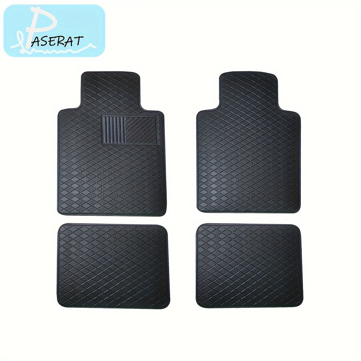 4-Piece PVC Car Floor Mats Set Waterproof Easy to Clean Universal Style