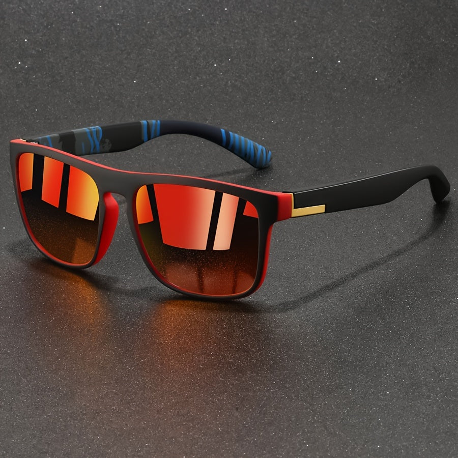 Uniseks vintage kvadrat ramkali ko'zoynaklar, haydash va sayohat uchun anti-yorqinlikli PC linzalar bilan