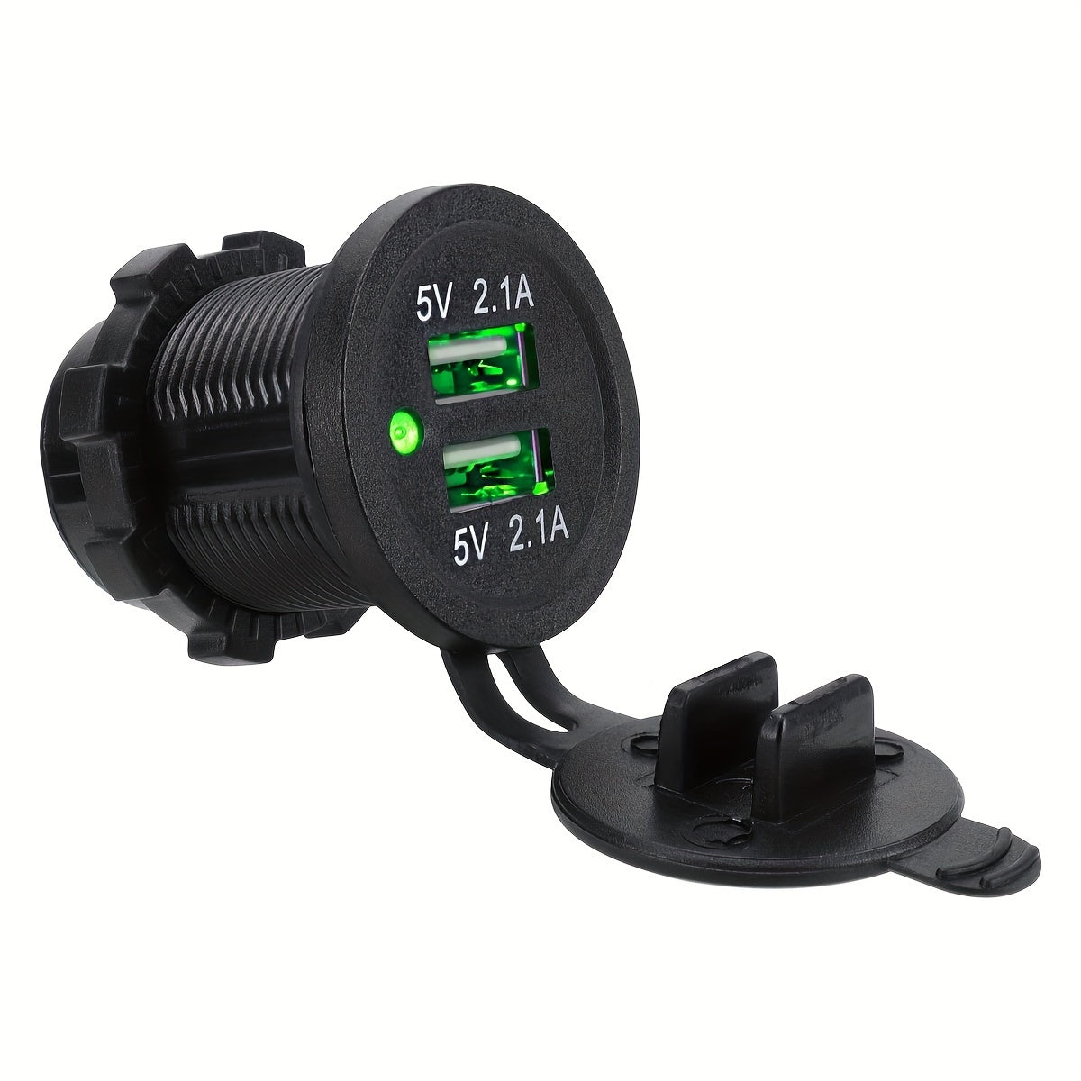 Enchufe de cargador de coche con doble USB universal para vehículos y motocicletas