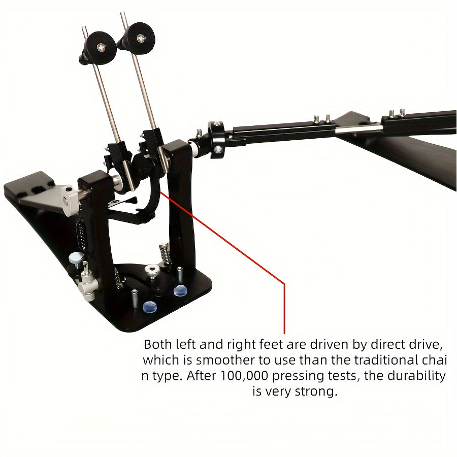 Jazz Drum Set with Double Foot Pedal Alloy Black