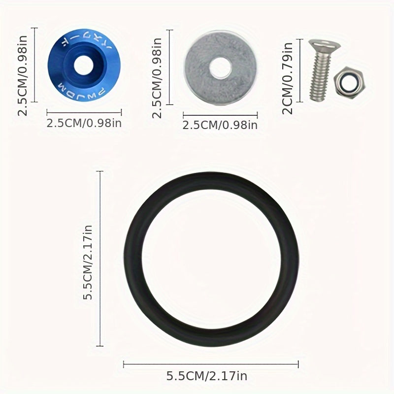 4 Pcs Aluminum Quick Release Fasteners for Car Bumpers and Fenders