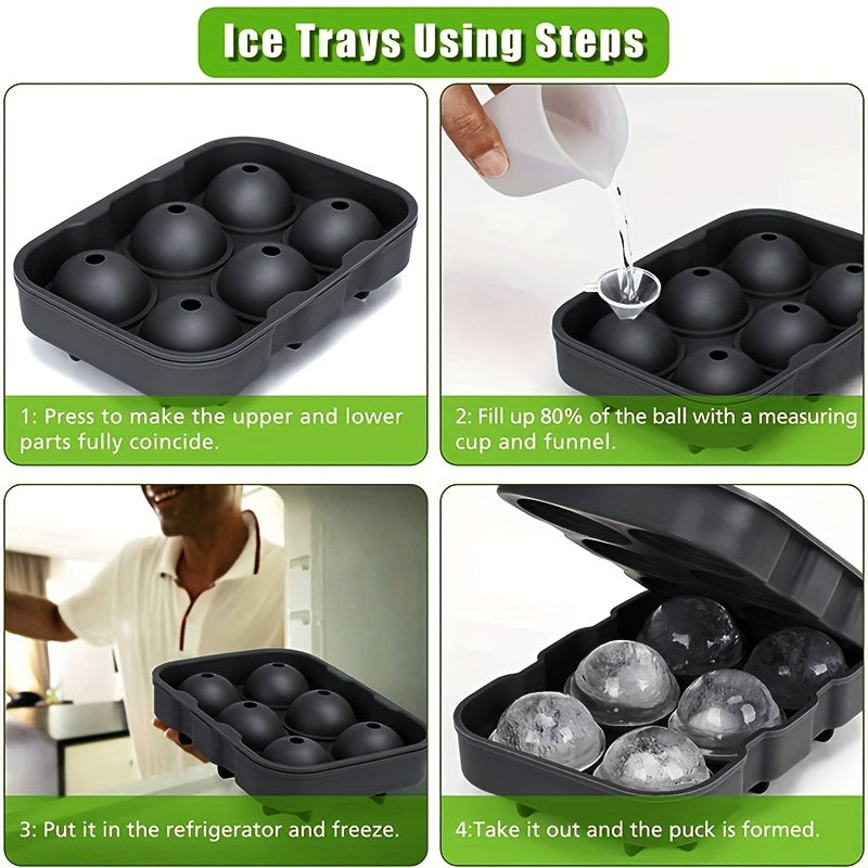 Large Silicone Ice Cube Mold Set With Lids, Ice Ball, Honeycomb Trays