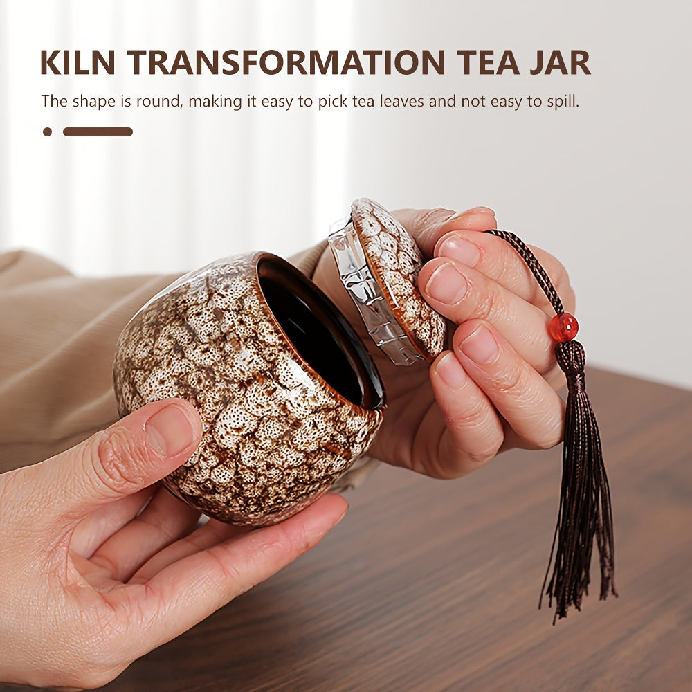 Keramika Mini choy bankasi 70ml portativ oziq-ovqat uchun xavfsiz konteyner, shirinliklar, qahva kukuni uchun