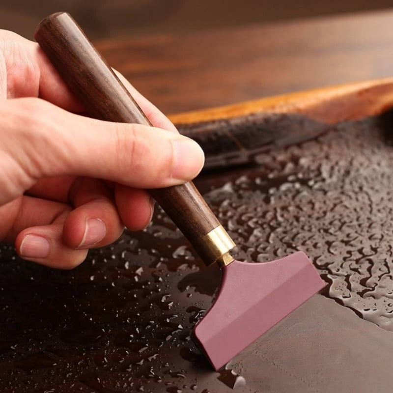 Accesorios para juego de té Kung Fu, bandeja de té de ébano grande, limpiador de bandeja, raspador de té, cepillo de té, raspador de agua