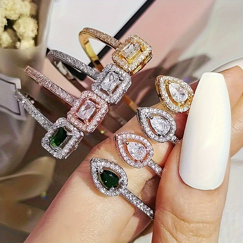 Women's Adjustable Bangle with Zirconia Gemstones for Parties and Gifts