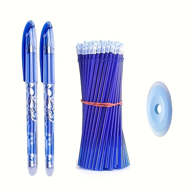 103 ta qora va ko'k o'chiriladigan gel qalamlar to'plami, qayta to'ldiriladigan siyoh kartochkalari, 0.5mm, sehrli o'chiriladigan, yuviladigan tutqichlar - 2 qalam, 100 ta qayta to'ldirish kartochkasi, 1 o'chirgichni o'z ichiga oladi - Ofis uchun ideal va