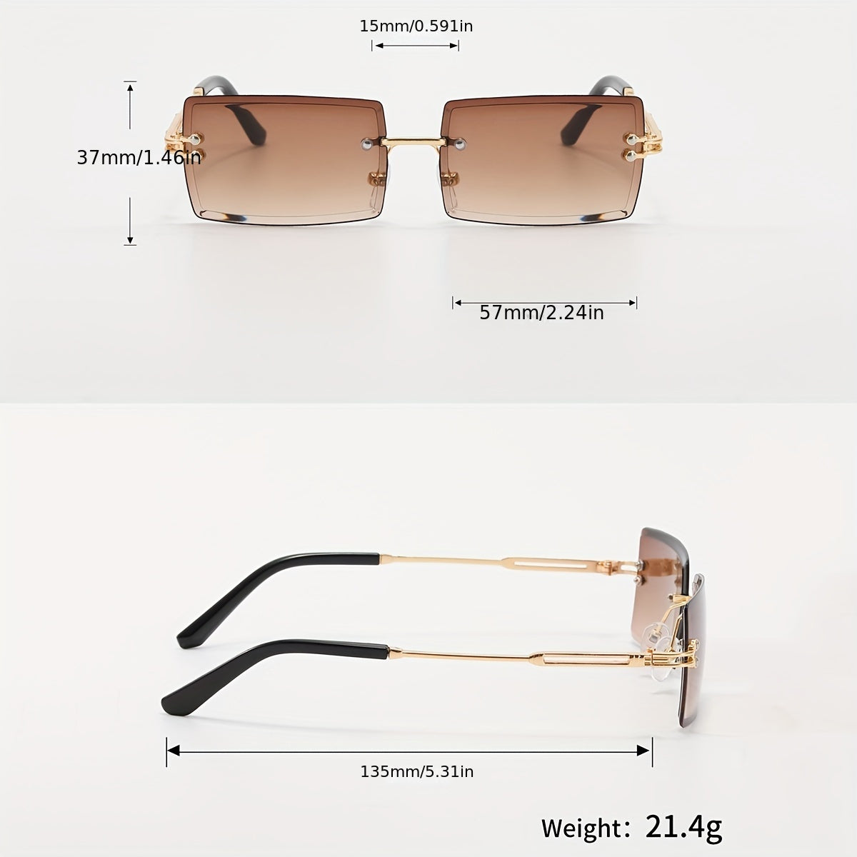 Rectangle Frame Sunglasses for Women and Men Anti-Glare Driving Beach Travel