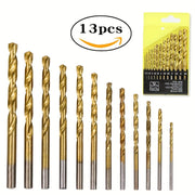 Titanium Coated Hex Shank Drill Bit Set 13 50 99 Pieces High-Speed Steel for Steel Aluminum Copper