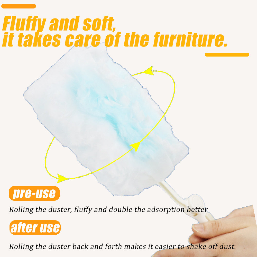 Ko'p maqsadli chang tozalash cho'tkasi - Uy va avtomobil tozalash uchun mos, yumshoq mikrofiber boshli | Batareyalar kerak emas, kranlar, ish stollari, pol va boshqalar uchun ajoyib