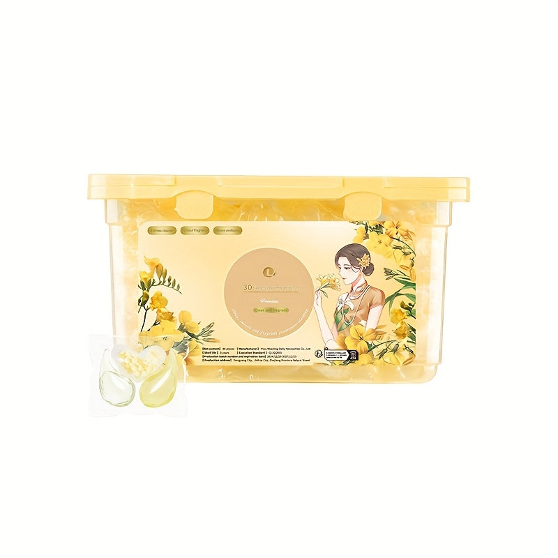 Pods de detergente para ropa de 80 unidades, 3 en 1, limpieza profunda, con fragancia, ingredientes naturales