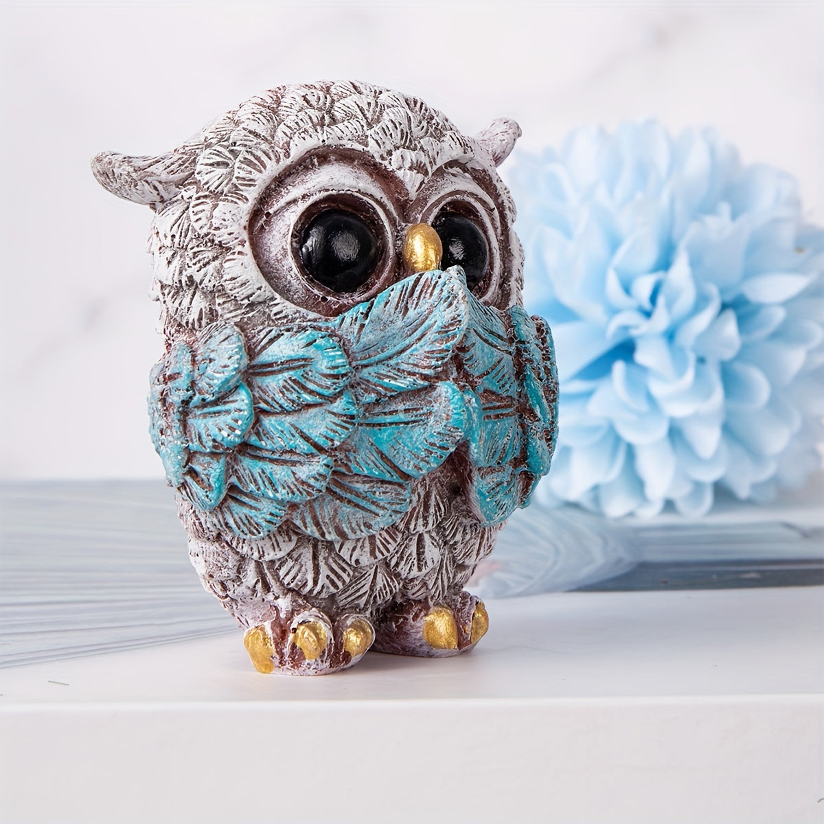 Set of 3 European-Style Owl Figurines for Home Decor, Office, Wine Cabinet
