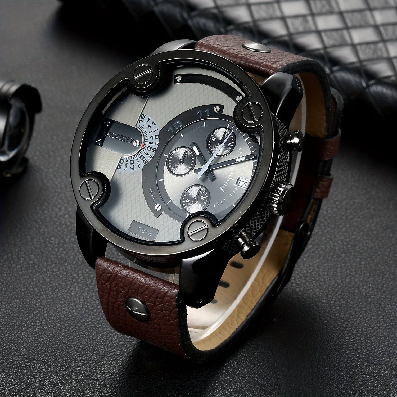 Men's Wristwatch Large Dial PU Leather Strap Gift Suitable for Men