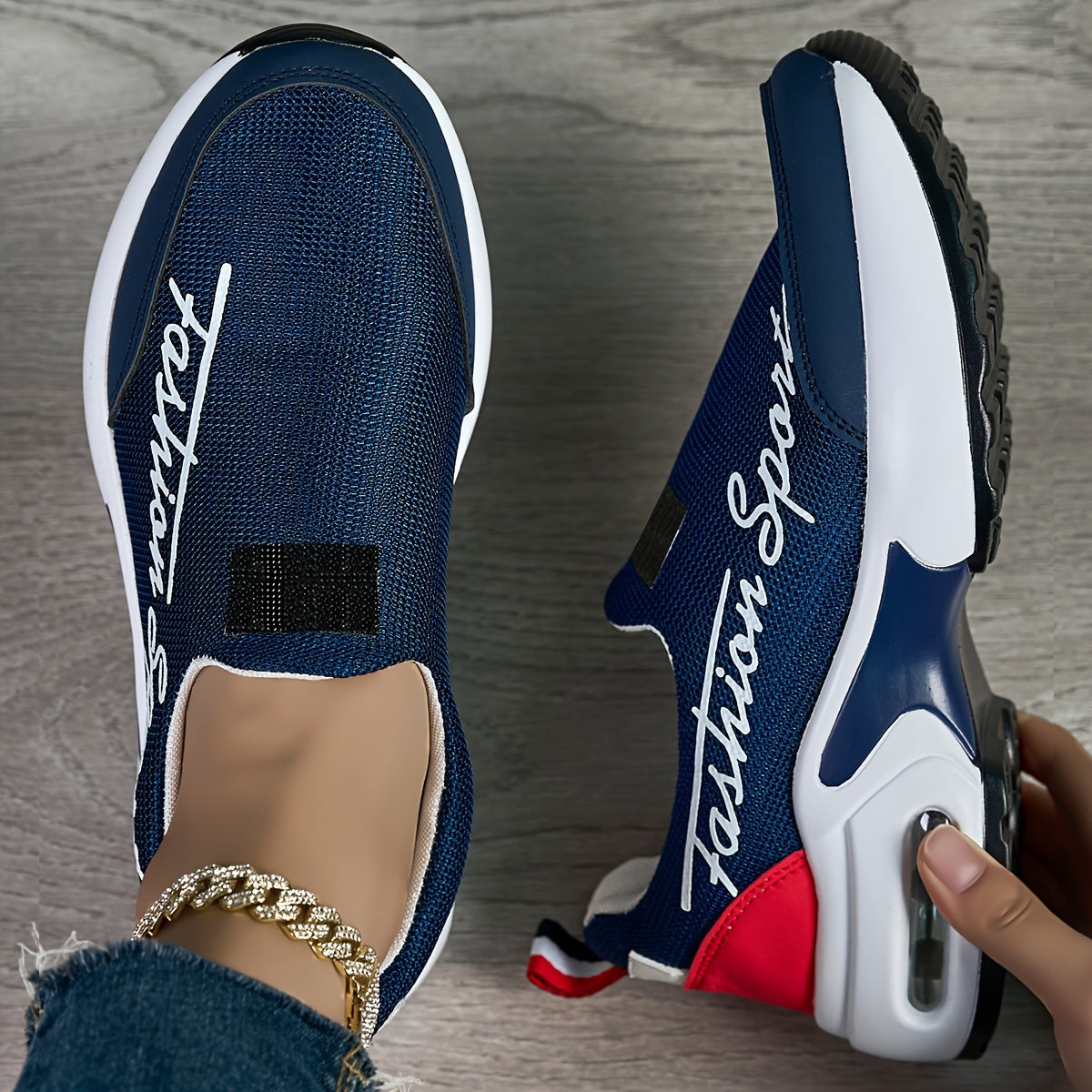 Women's Mesh Slip-On Low-Top Sneakers Breathable Casual Outdoor Shoes