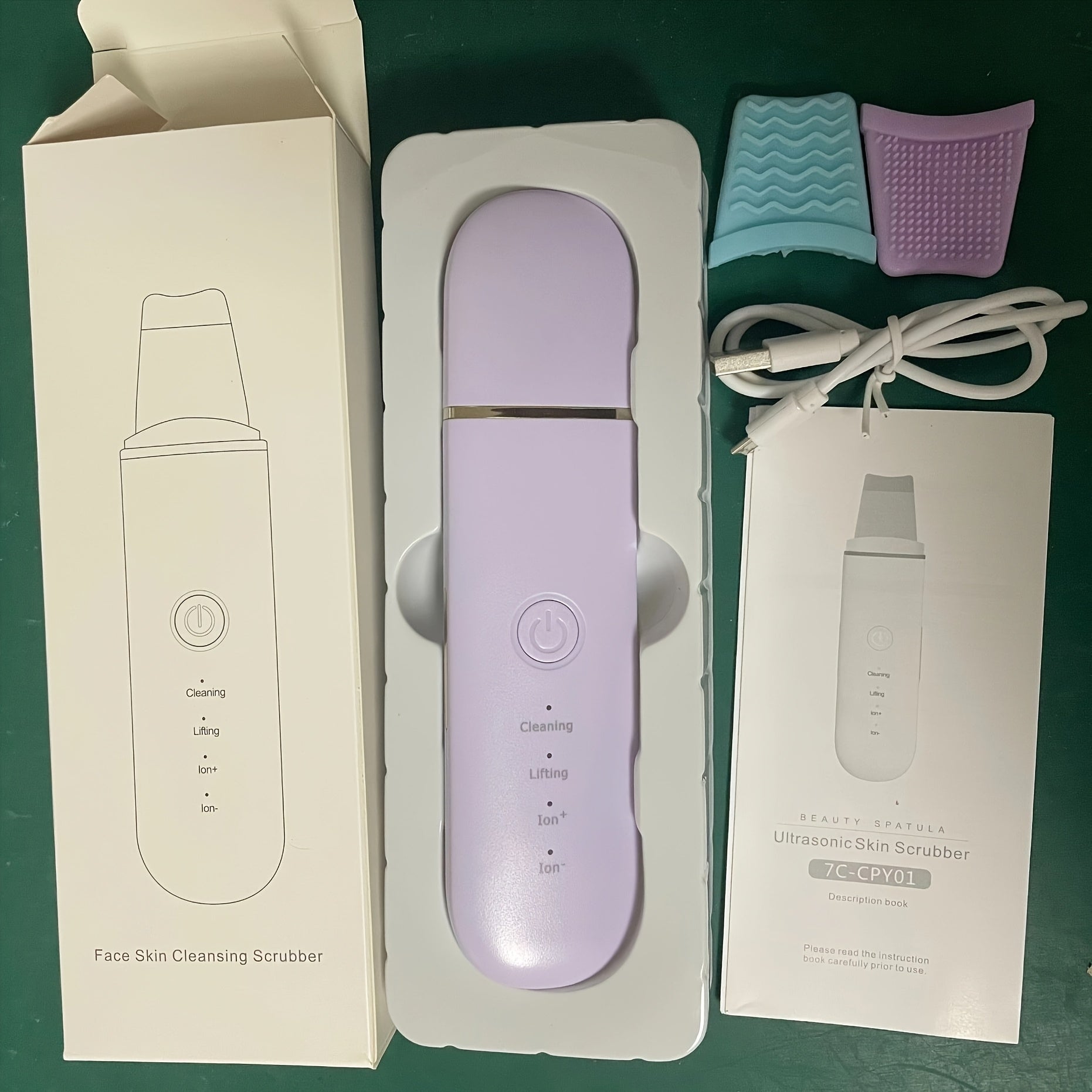 Qora nuqtalar uchun elektr yuz tozalagichi, vibratsiya funksiyasi bilan, USB orqali zaryadlanadigan 400mAh batareya bilan.