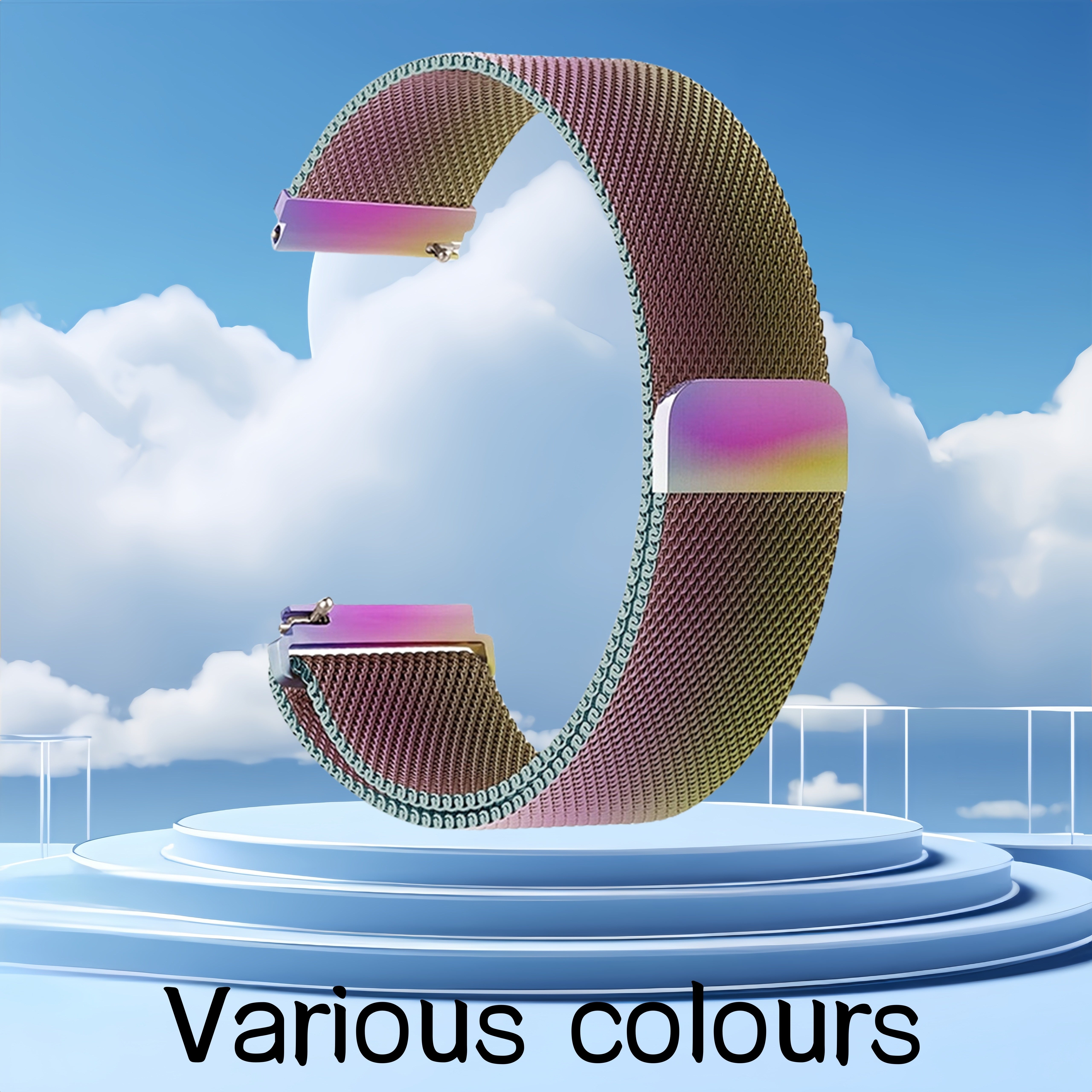 Stainless Steel Mesh Watch Band 20mm Magnetic Closure Compatible with Samsung Galaxy Watch 4 5 6 and Watch 4 Classic 5 Pro