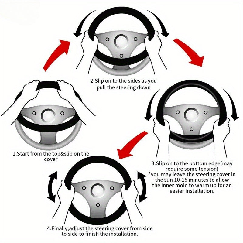 Car Steering Wheel Cover Non-Slip 15-Inch Mickey Mouse 3D Pattern