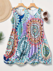 Women's Plus Size Floral Sleeveless Dress Set of 2