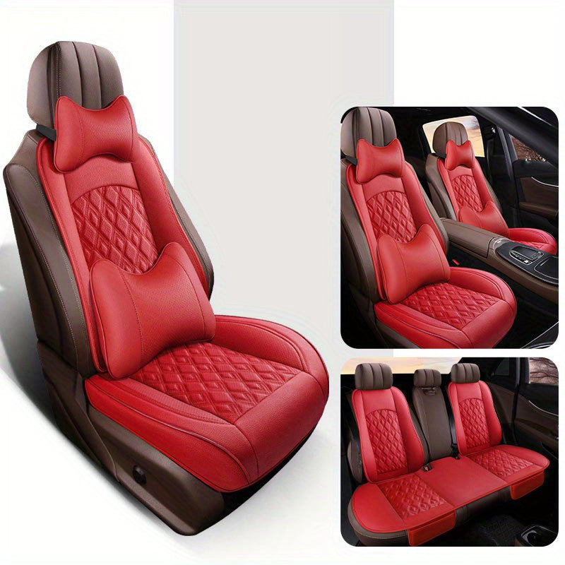 Car Seat Cover Universal PU Leather Breathable All-Season Cushion