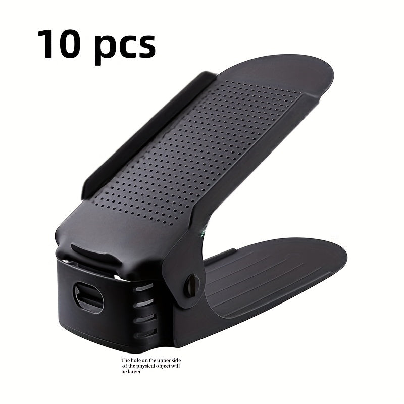 Kiyimlar uchun moslashuvchan saqlash qutisi bilan joyni tejovchi ikki qavatli oyoq kiyimlar javoni