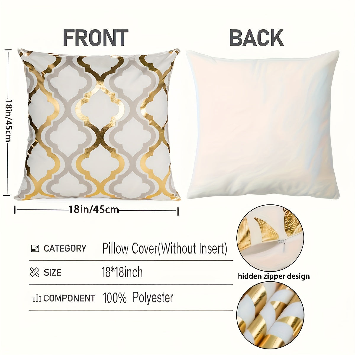 Роскошная декоративная наволочка с золотым напылением для дивана-кровати 45,72x45,72 см