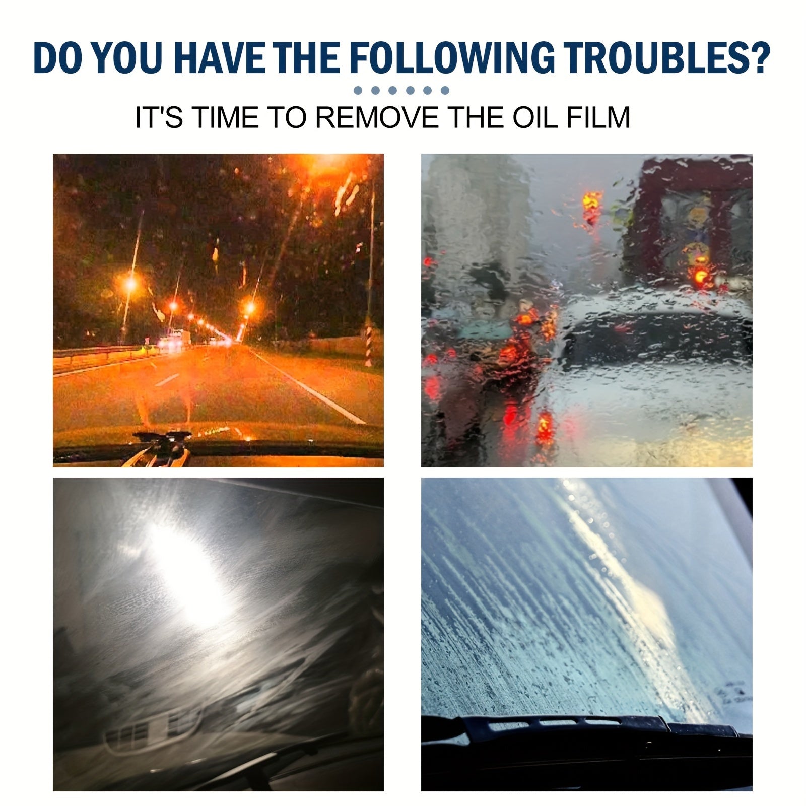 Car Glass Cleaner Tablets, Concentrated, Removes Oil and Fog, Restores Clarity